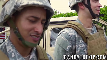 Ebony Hunk Spitroasted By Army Buddies On Majors Orders free video