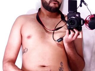 Horny Young Latino Stroking His Big Uncut Dick In The Mirror Until He Cums free video